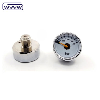 350 Bar Miniature Pressure Gauge 23mm Brass Case Back Mounting