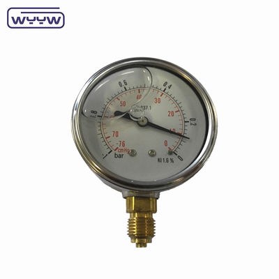 SS304 Case Compound Gauge Pressure Gauge Radial Direction -1-1bar -15-15psi 100mm Oil Filling