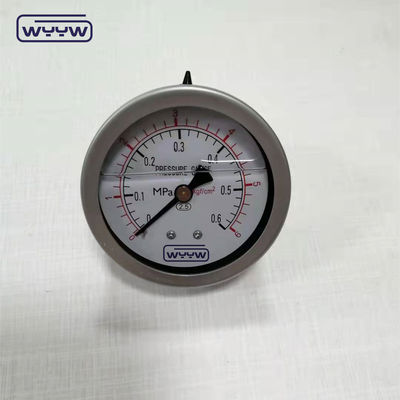 63mm Stainless Steel Liquid Filled Pressure Gauge Shockproof 1/4&quot;Bsp Back Connection