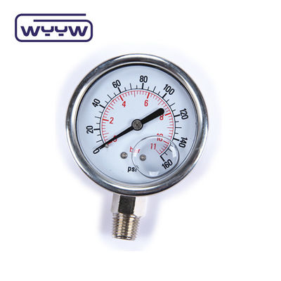 60mm Dial Liquid Filled Pressure Gauge 250 Bar Manometer EN 837-1