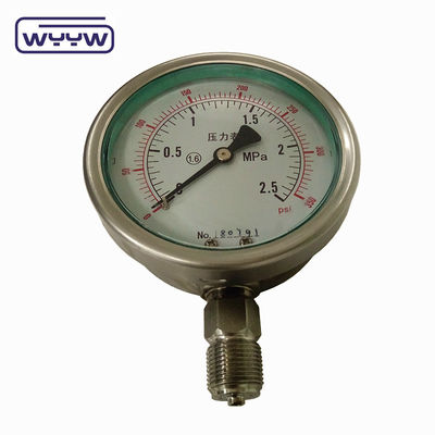 Bayonet Kgf/Cm2 Psi 4&quot; 	Liquid Filled Pressure Gauge Bottom Connection