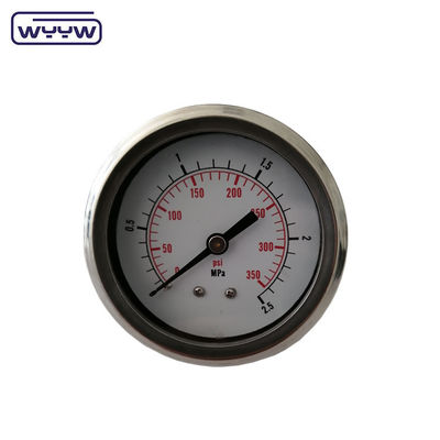 high quality axial manometer MPa/bar/kg Back connection 60mm full 304ss stainless steel pressure gauge