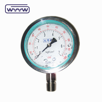 Industrial Custom bar psi kgf/cm2 pressure gauge stainless steel shock proof glycerine manometer YTN-100H