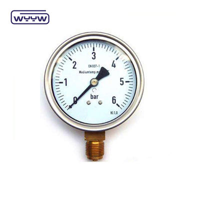 Shock Proof Liquid Filled Pressure Gauge Manometer Stainless Steel Material