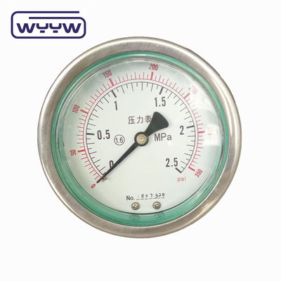 Oil Filled 4" Stainless Steel Vibration Proof Pressure Gauge With Wide Pressure Range Of Mbar