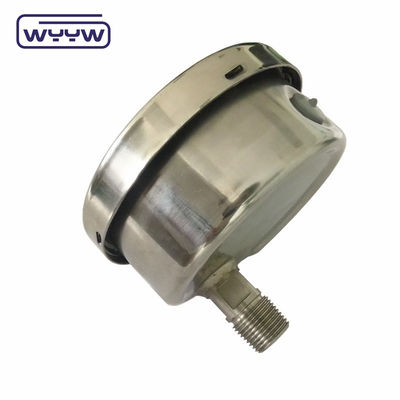 Oil Filled 4" Stainless Steel Vibration Proof Pressure Gauge With Wide Pressure Range Of Mbar
