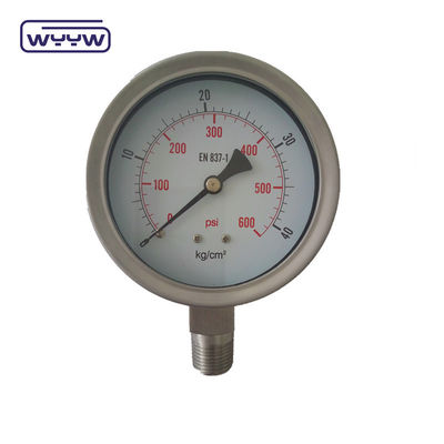 100mm All SS304 Safety Glass Bayonet Pressure Gauge 1 Year Warranty