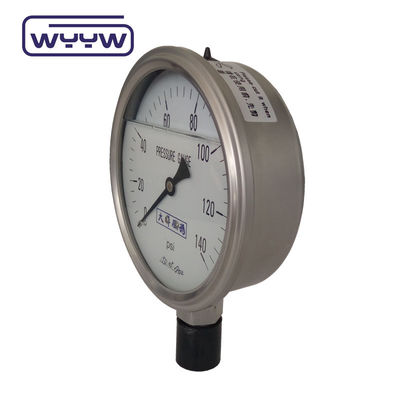 100mm 4&quot; Liquid Oil Filled Pressure Gauge Manometer 1.6% Accuracy