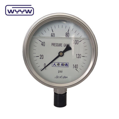 100mm 4&quot; Liquid Oil Filled Pressure Gauge Manometer 1.6% Accuracy