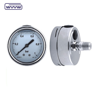 Back Mount Oil Filled Pressure Gauge 100mm Size Stainless Steel Material