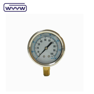 Silicone / Glycerine Liquid Filled Pressure Gauge 0-600bar Aseismic