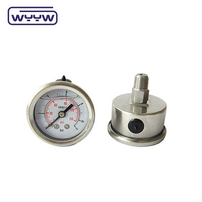 Silicone / Glycerine Liquid Filled Pressure Gauge 0-600bar Aseismic