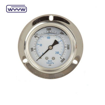 Hydraulic Pressure Gauge Flange SS304 Glycerine Or Silicome Filled Manometer
