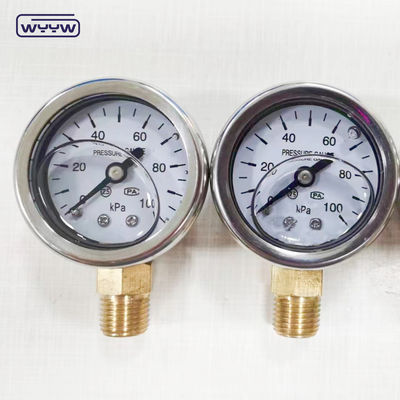 1.5&quot; 40mm Glycerine Filled Pressure Gauge Manometer 100kpa Bottom Connection
