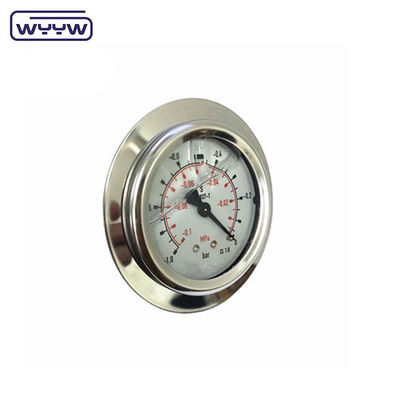400 Bar Manometer Air Pressure Flange Panel Mount Oil Filled Stainless Steel