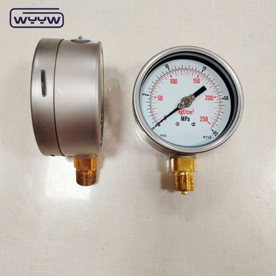 Bezel Stainless Steel Case Manometer Gas Pressure 0-25MPa 0-250kgf/Cm2