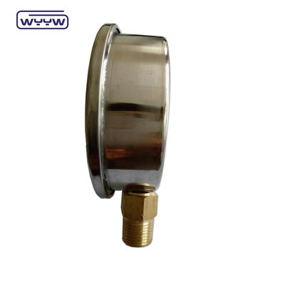 Stainless Steel Pressure Gauge Manometer With Brass Thread Bottom Connection