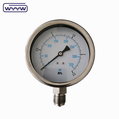 Professional Pressure Measurement Tool With Liquid Fill 1/2''PT/NPT/G/M Thread Black Painted Aluminium Pointer