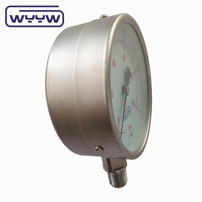 Oil Filling Unavailable To Fill Oil Stainless Steel Pressure Gauge Accuracy Class ±1.6% For Harsh Environments