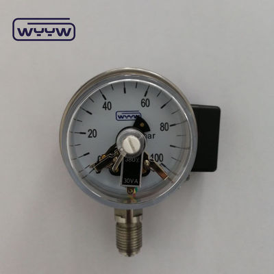63mm Industrial Pressure Measurement Electric Contact Pressure Gauge With 2.5% Precision