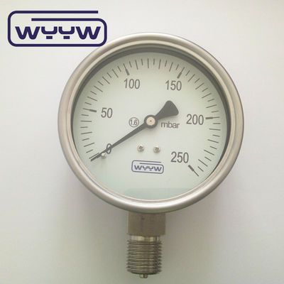 Aluminum Black Pointer Capsule Pressure Gauge 100mm 1/2 Connection Sizes for Heavy-Duty Applications