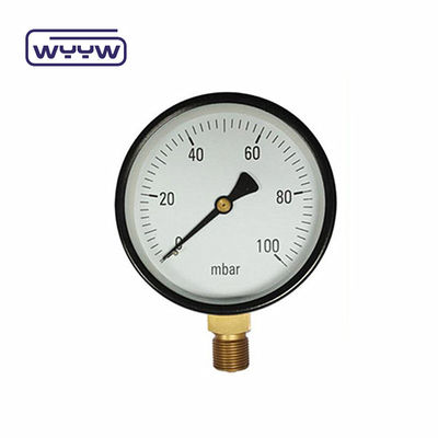 High Precision Capsule MmH2O Pressure Gauge For 63mm 100mm 150mm 2.5% Pressure Accuracy