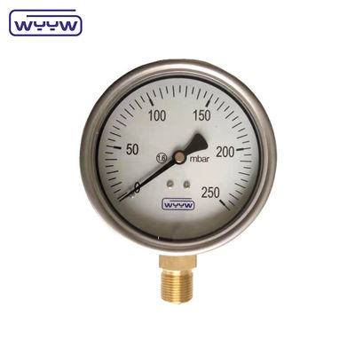 Aluminum Black Pointer Capsule Pressure Gauge Brass Or Stainless Steel Material 1/4 And 1/2 Connection Sizes