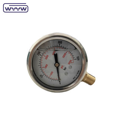 Phosphor Bronze Bourdon Tube Material Pressure Gauge Manometer For High Pressure Applications Up To 0-1000bar Range
