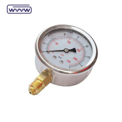 0-10 Bar Range Pressure Gauge Manometer With Oil Type Availble To Fill Oil And Bottom Back Mount