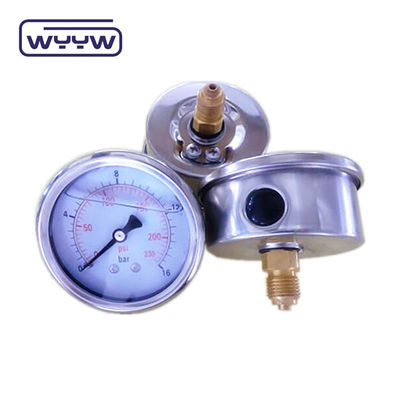 Bar Pressure Range Pressure Gauge Manometer With Brass Connection Bottom Back Mount