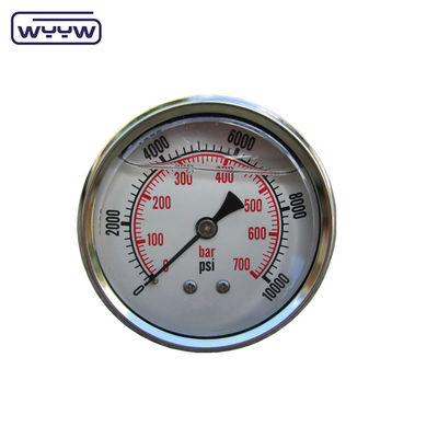 Bar Pressure Range Pressure Gauge Manometer With Brass Connection Bottom Back Mount