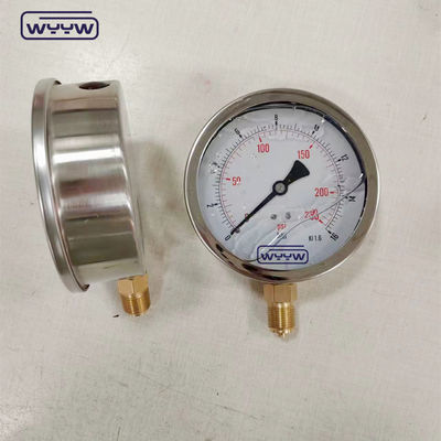 Brass Movement Material Pressure Gauge Manometer With BSP Connection Size And Phosphor Bronze Bourdon Tube Material