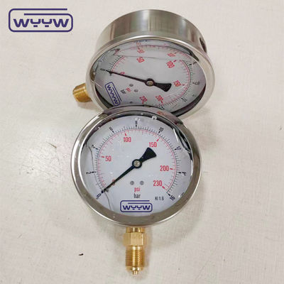 Brass Movement Material Pressure Gauge Manometer With BSP Connection Size And Phosphor Bronze Bourdon Tube Material