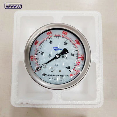 11 Years Producing Experience Pressure Gauge Manometer 0-100Mpa Pressure Range Bottom Back Mount