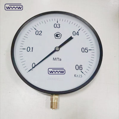 Industrial Grade Bourdon Tube Pressure Gauge With Bottom Mount And Black Steel Case