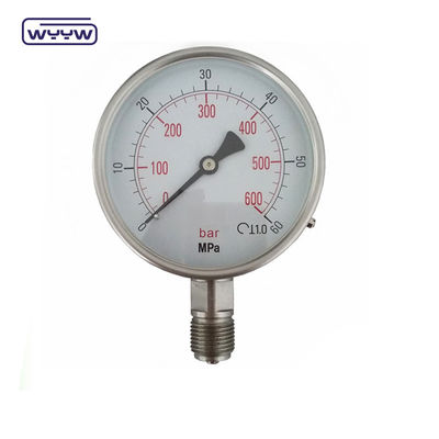 1 Year ±1.6% Of Full Scale Accuracy Liquid Filled Vacuum Gauge 1/4&quot; 1/2''BSP/PT/NPT/G/M Thread