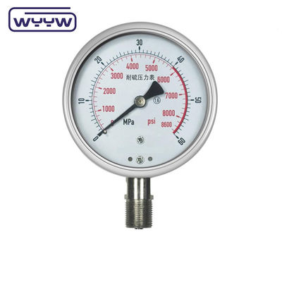 High Accuracy Liquid Filled Vacuum Gauge Stainless Steel Bourton Tube ±1.6% Of Full Scale