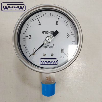Bayonet Ss304 Case ss316 thread Glycerine Filled Safety Glass  Pressure Gauge with adjustment pointer