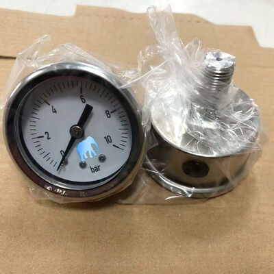 316 Stainless Steel 50mm Vibration Resistant Axial Pressure Gauge with Bottom Connection