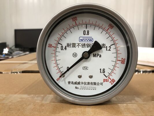 4 Inch 100mm Stainless Steel Pressure Gauge Vibration Resistant Corrosion Resistant No Oil Fill Manometer