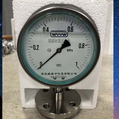 6-inch 150mm Sanitary Pressure Gauge with Flange | 0-1MPa Range | Vibration Resistant Diaphragm Design