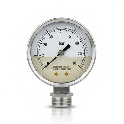 2.5 inch 63mm Glycerine Filled Pressure Gauge with Stainless Steel Case and Vibration Resistance