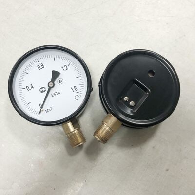 4-inch (100mm) Black Steel Case Dry Pressure Gauge with 0-1.6MPa Range and M20×1.5 Vertical Connection