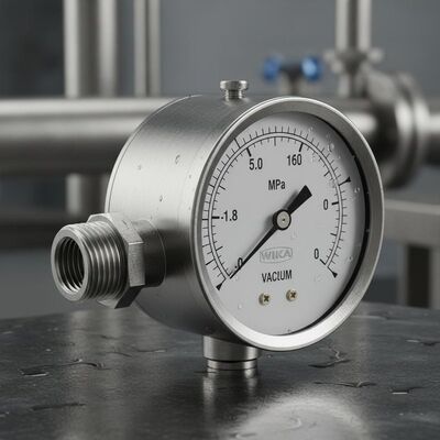 Stainless Steel Vacuum Pressure Gauge with 60mm Dial Size and Back Mount for Industrial Applications