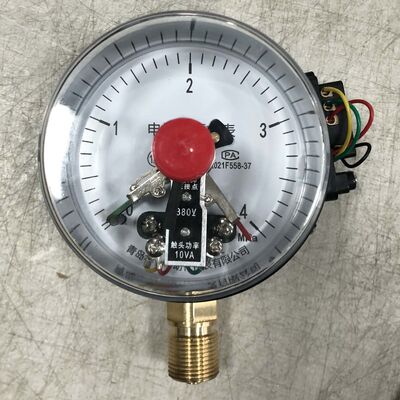 4-inch (100mm) Electric Contact Pressure Gauge with Dual Limit Control and 380V 10VA for Automation
