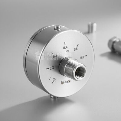 Stainless Steel Vacuum Pressure Gauge with 60mm Dial Size and Back Mount for Industrial Applications