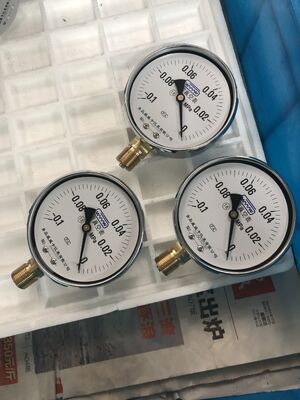 4-inch (100mm) Chrome Case Vacuum Pressure Gauge with -0.1~0MPa Range for Precision Vacuum Measurement