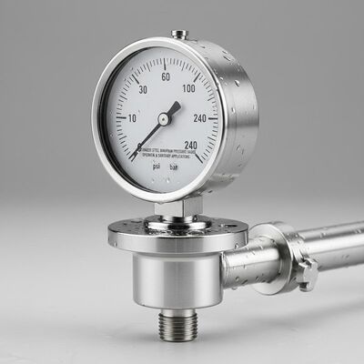 Stainless Steel Diaphragm Pressure Gauge with Diaphragm Seal Protection for Chemical & Sanitary Applications