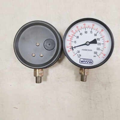 Ammonia Pressure Gauge with 100mm Dial Size and 1/4"NPT Connection in Black Steel Case
