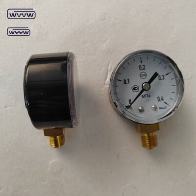 50mm 0.4MPa Bottom Connection Pressure Gauge for Natural Gas C2H2 with Black Steel Case